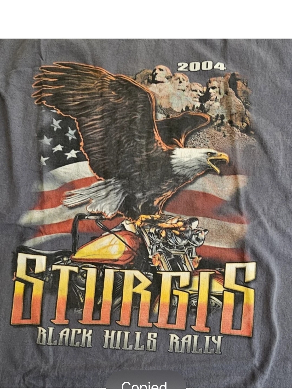 Harley Davidson Men's T-Shirt Sturgis Eagle Flag XL Gray 2004 Black Hills Rally